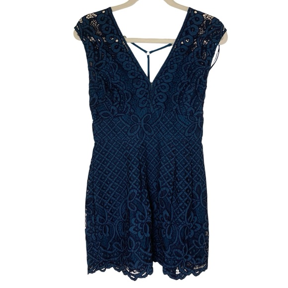 NWT Free People One Million Lovers Size 6 Blue Lace Festival Boho Fairy Dress - Picture 2 of 10